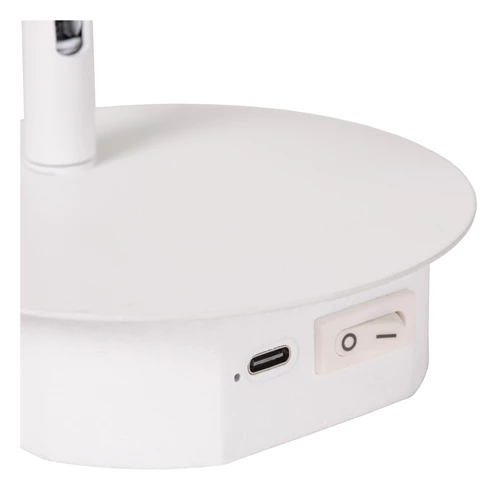 Lucide JOLIJN - Lámpara de cabecera / Lámpara de pared Recargable - Batería/acumulador - Ø 10,2 cm - LED - 1x2W 3000K - Magnético - Blanco - detalle 1